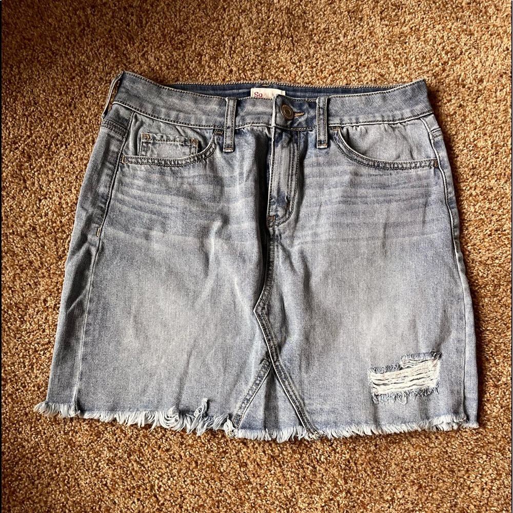 light blue So jean skirt